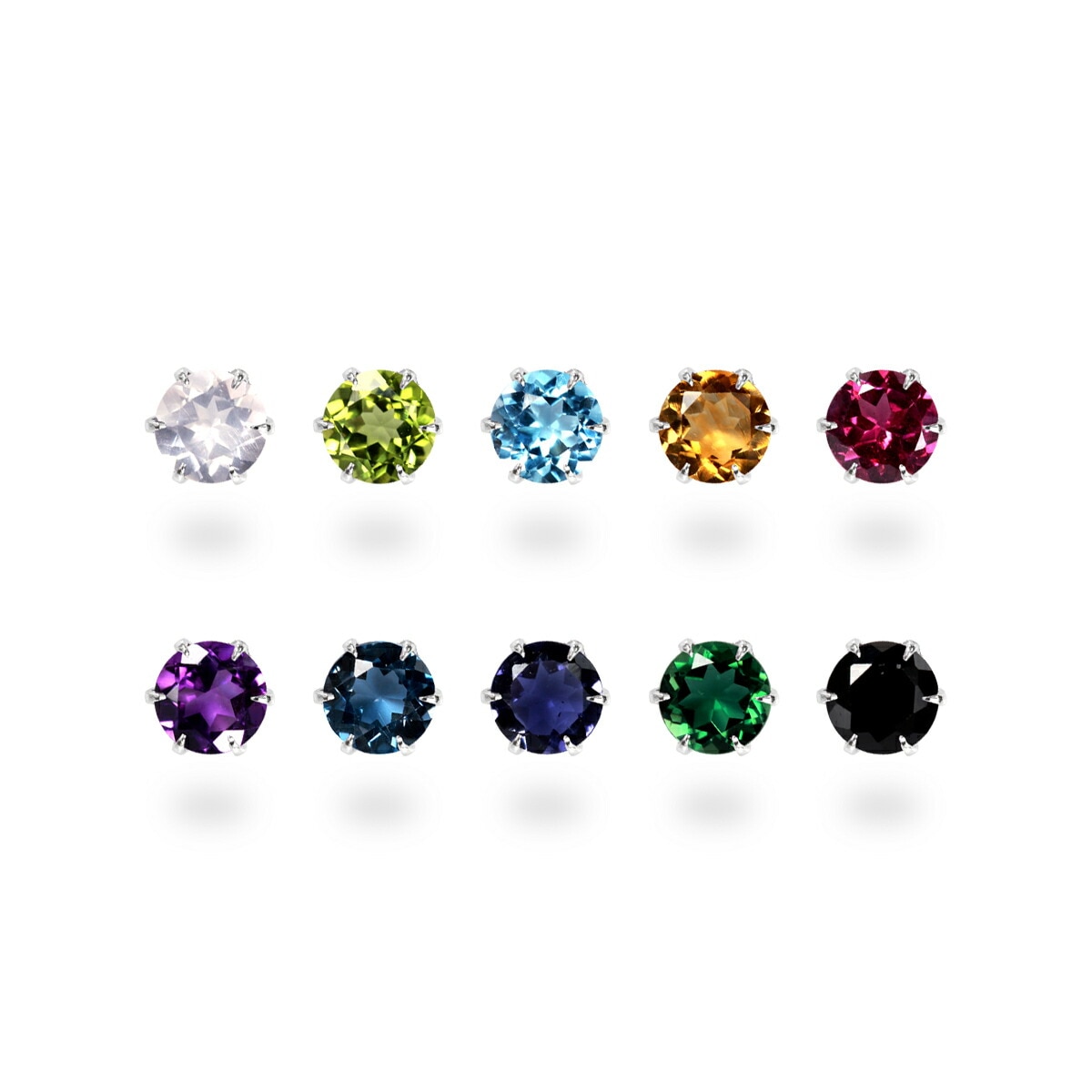 【美品】agete スタッズピアス　天然石 片耳販売】天然石 一粒 スタッドピアス ［4mm］ | 石付「天然石