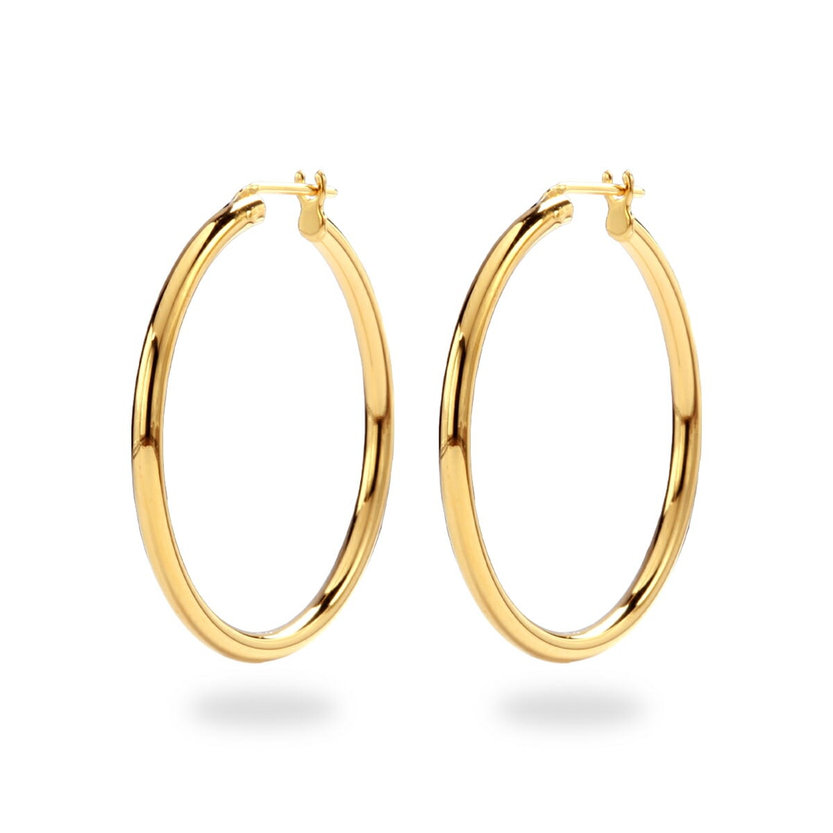 【片耳販売】パイプクロッシングフープピアス 2mm×30mm