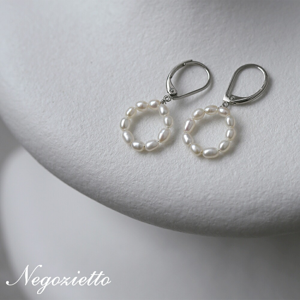 ピアス   GMフック 3X4MM 淡水P サークル