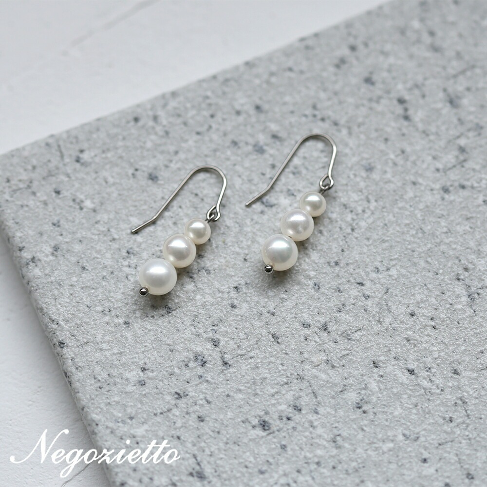 ピアス   WRフック(小) 4-5-6MM 丸 3連 淡水P