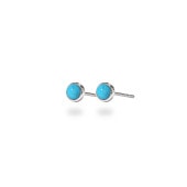 ターコイズ カボションカット  覆輪風 スタッドピアス ［3mm］