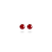 ルビー ダイヤモンドカット スタッドピアス ［3mm］