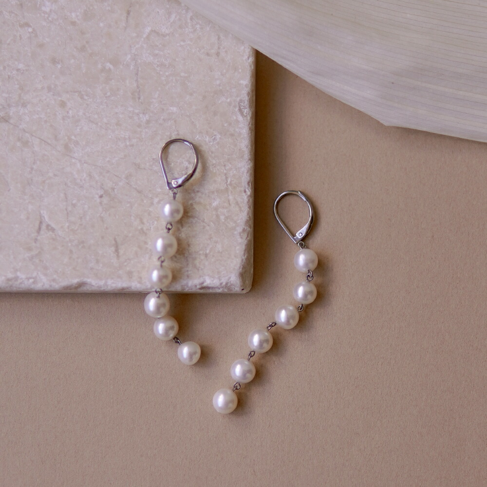 ピアス   GMフック 6MM 淡水P 6連