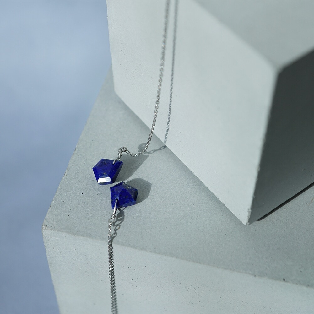 ピアス   ストレート 8MM ペンタゴン ラピス