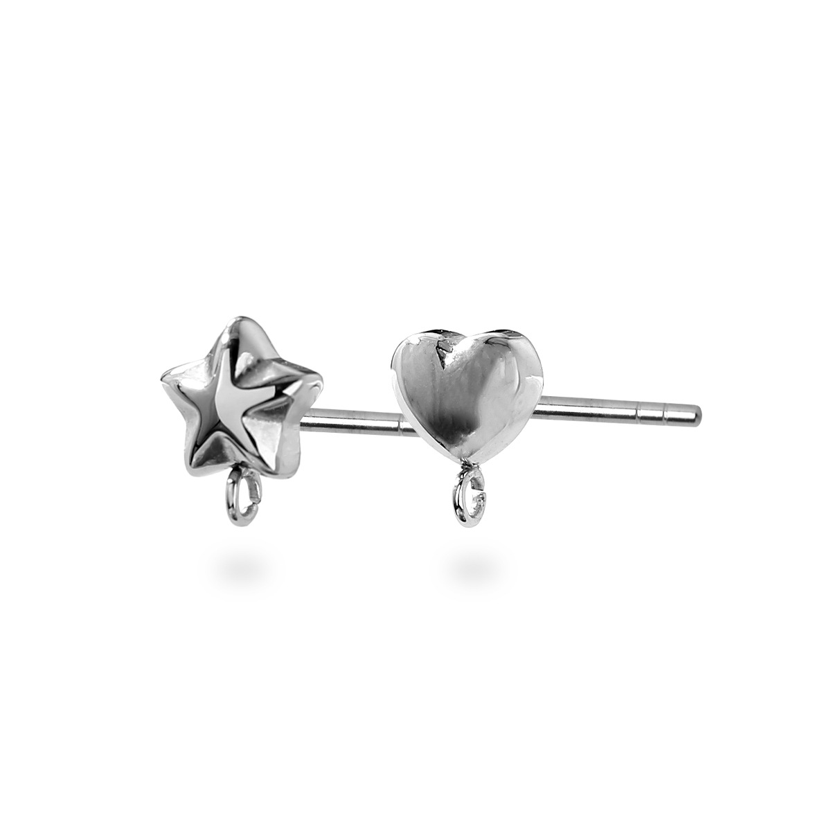 【片耳販売】星/ハート スタッドピアス パーツ