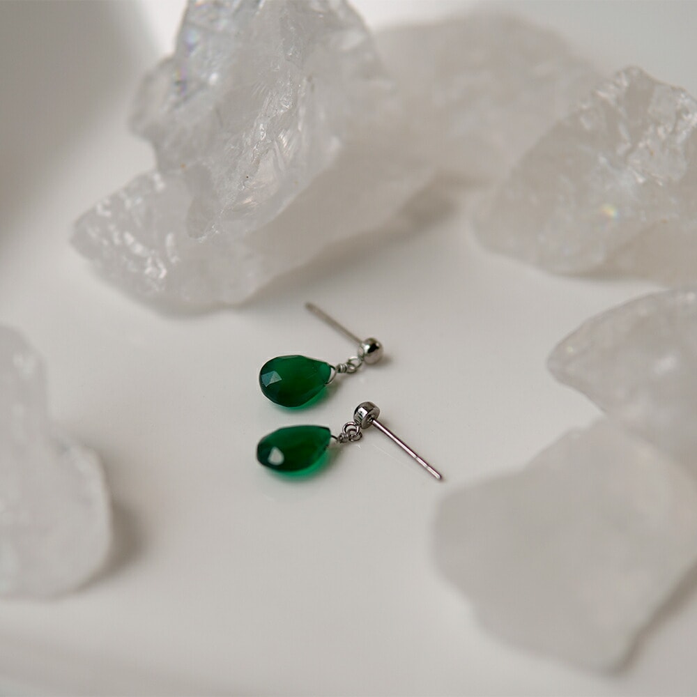 ピアス   3MM半丸 6X8MM P/S ブリオ GRオニキス
