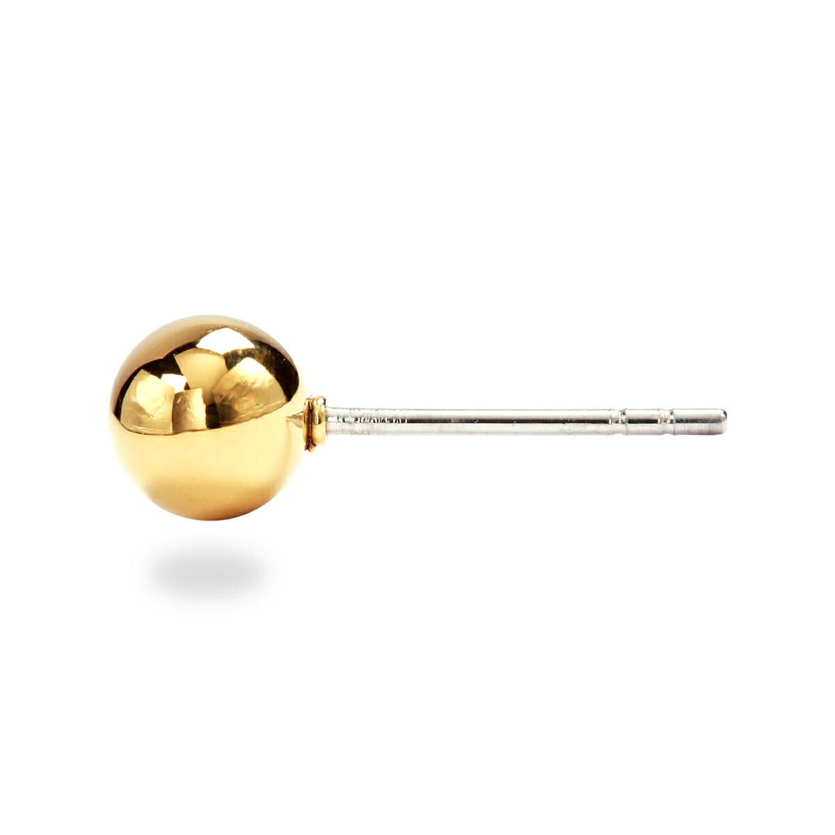 丸玉 スタッドピアス 6mm 【イエローゴールド色】