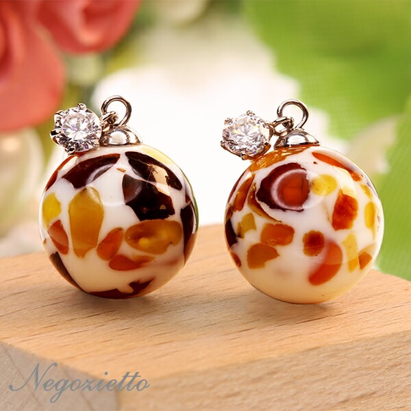 ピアス   3MMCZ 10MM 貫通 Mアンバー