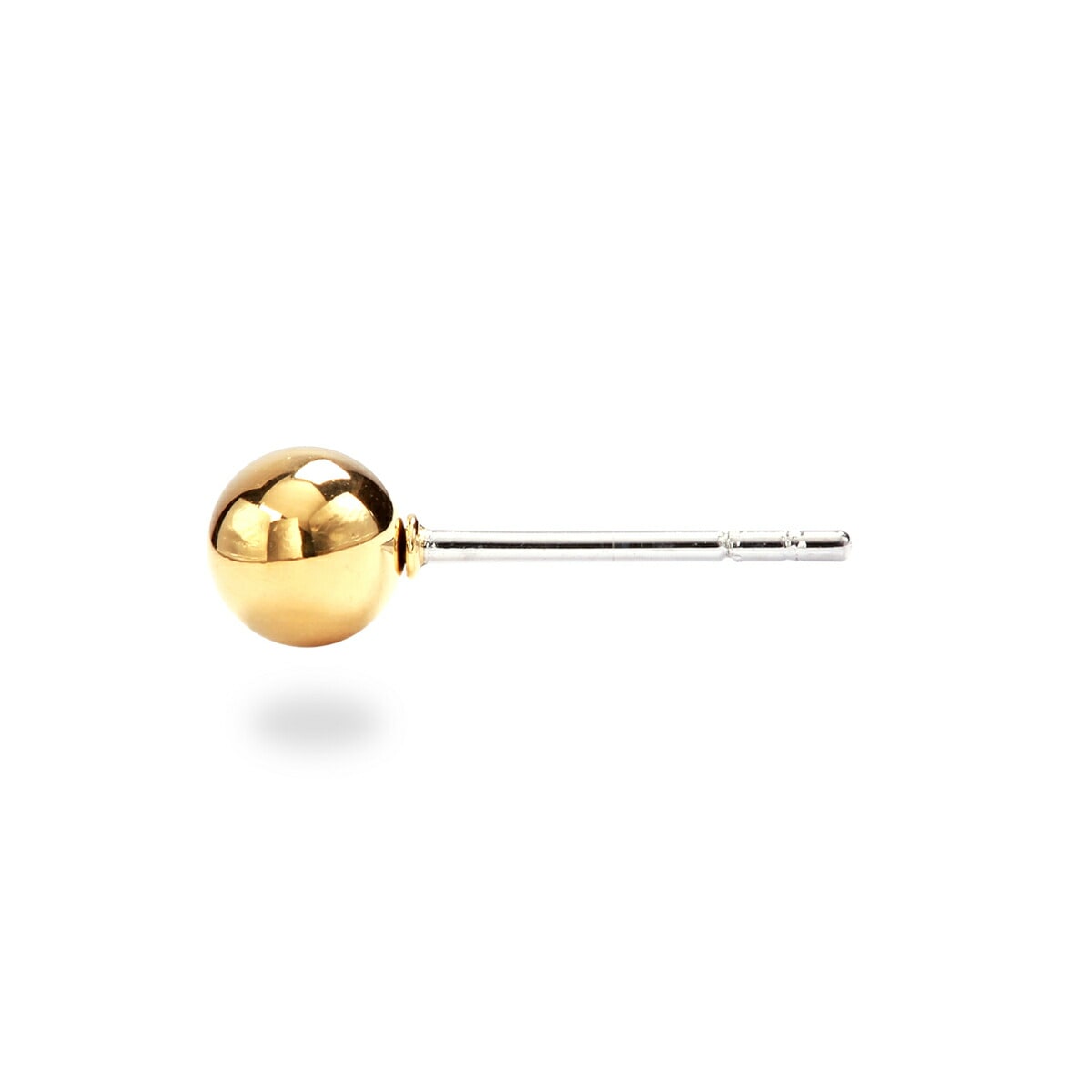 【片耳販売】丸玉 スタッドピアス 5mm 【イエローゴールド色】