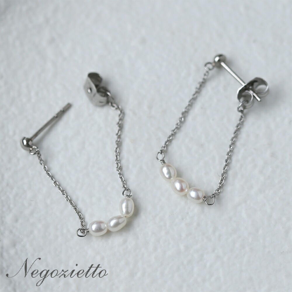 ピアス   3MM半丸 キャッチフープ 3X4MM 淡水P