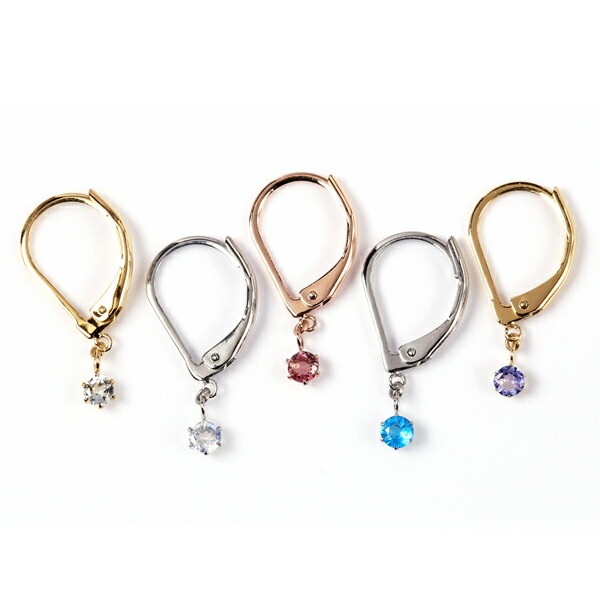 【片耳販売】天然石 ジャーマンフックピアス ［3mm］