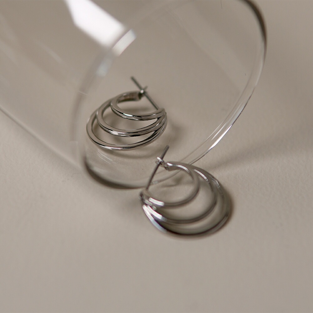 トリプルライン フープクロッシングピアス