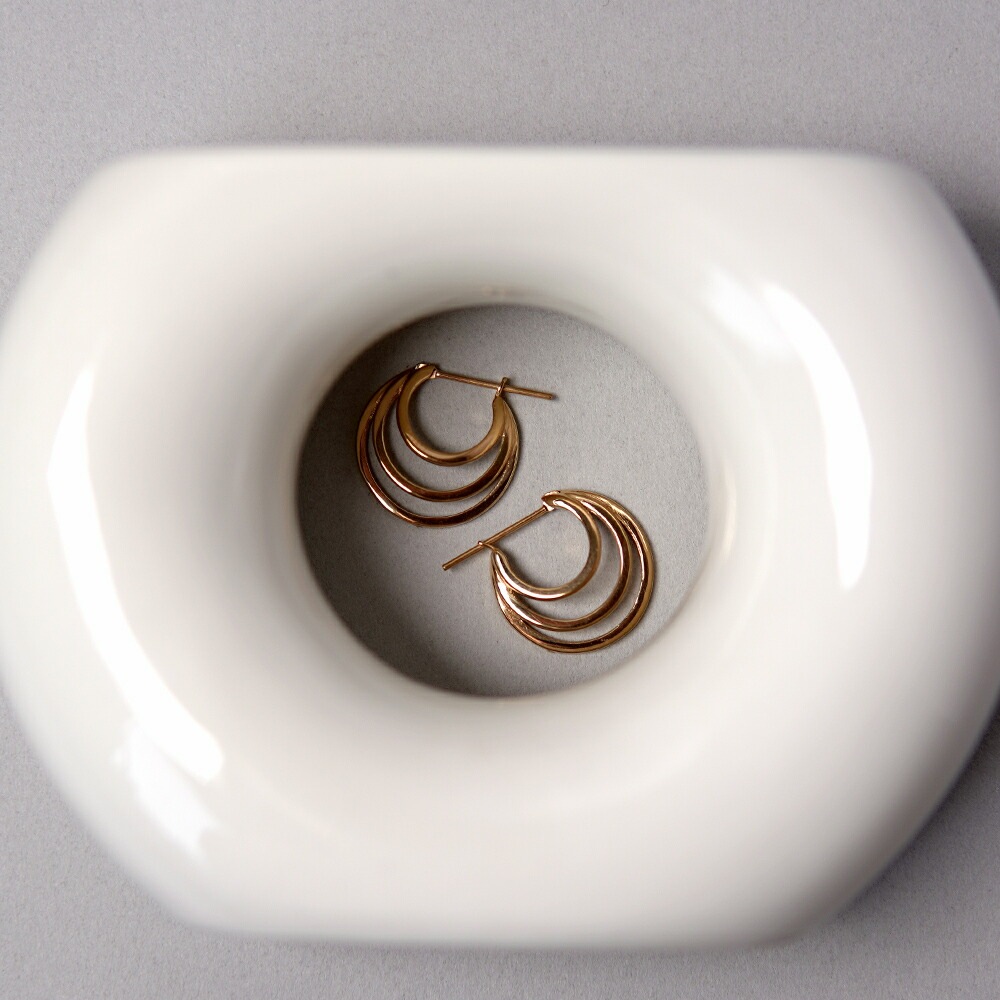 トリプルライン フープクロッシングピアス