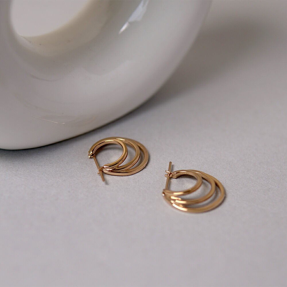 トリプルライン フープクロッシングピアス