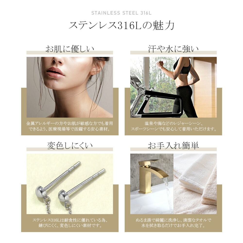 ピアス 金属アレルギー対応 セカンドピアス ファーストピアス レディース 誕生日 プレゼント ステンレス316 キャッチ ピアス 天然石 誕生石(12月) ラピスラズリー【両耳用】