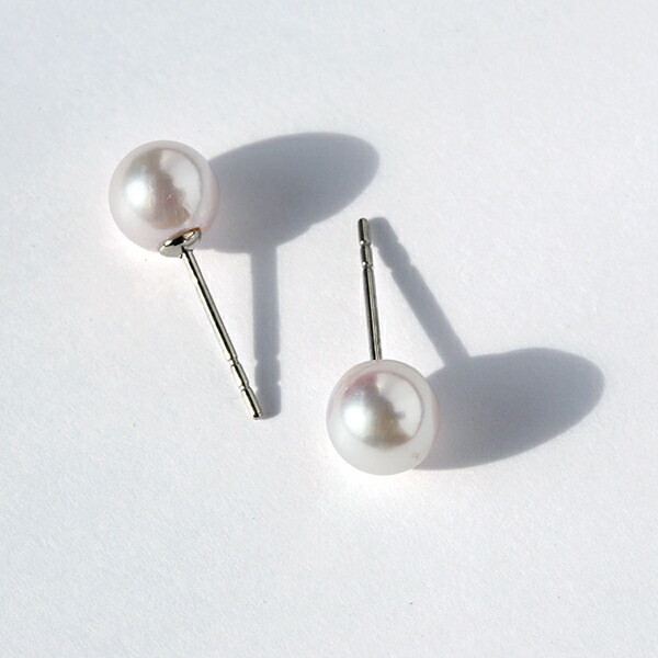 【片耳販売】あこや真珠 スタッドピアス ［7mm］