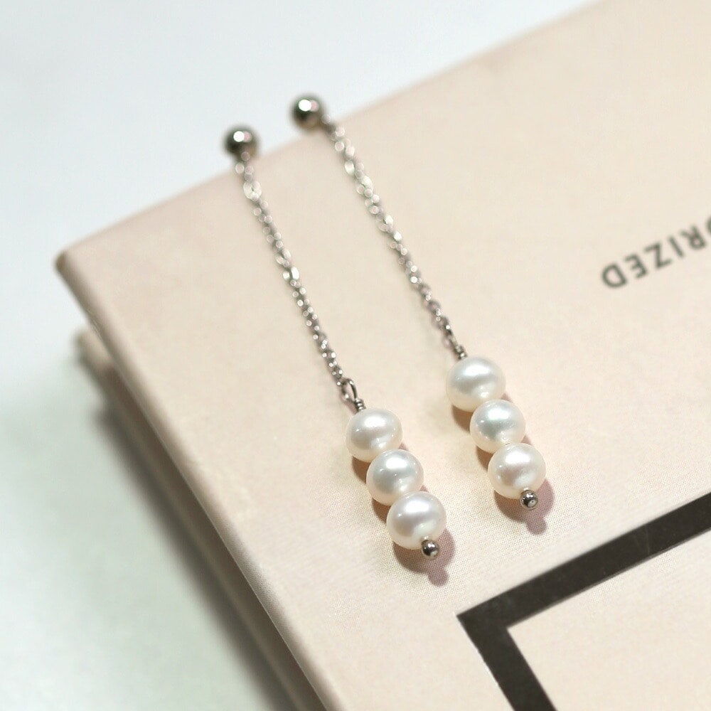 ピアス 金属アレルギー対応 セカンドピアス ファーストピアス レディース 誕生日 プレゼント ステンレス316 キャッチ ピアス 天然石 誕生石(06月) 淡水パール【両耳用】