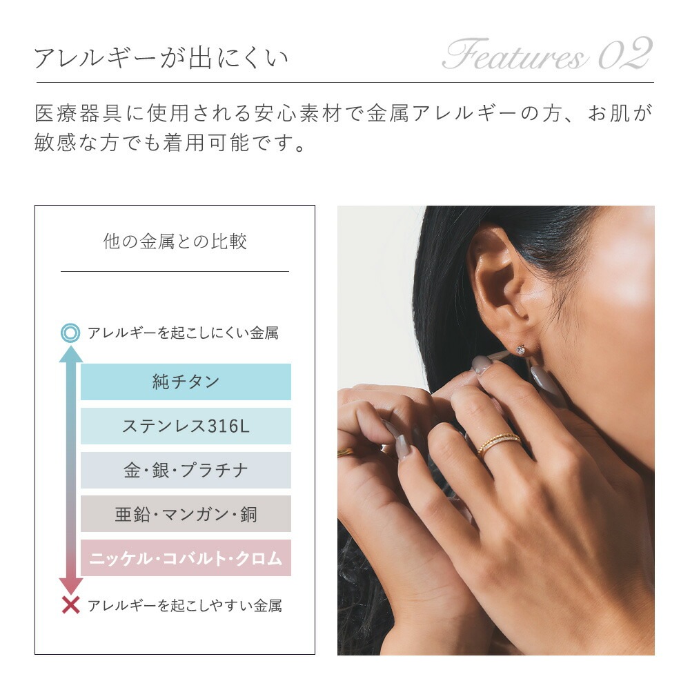 【片耳販売】DALLOZ社製 キュービック 一粒 スタッドピアス ［3mm～6mm］