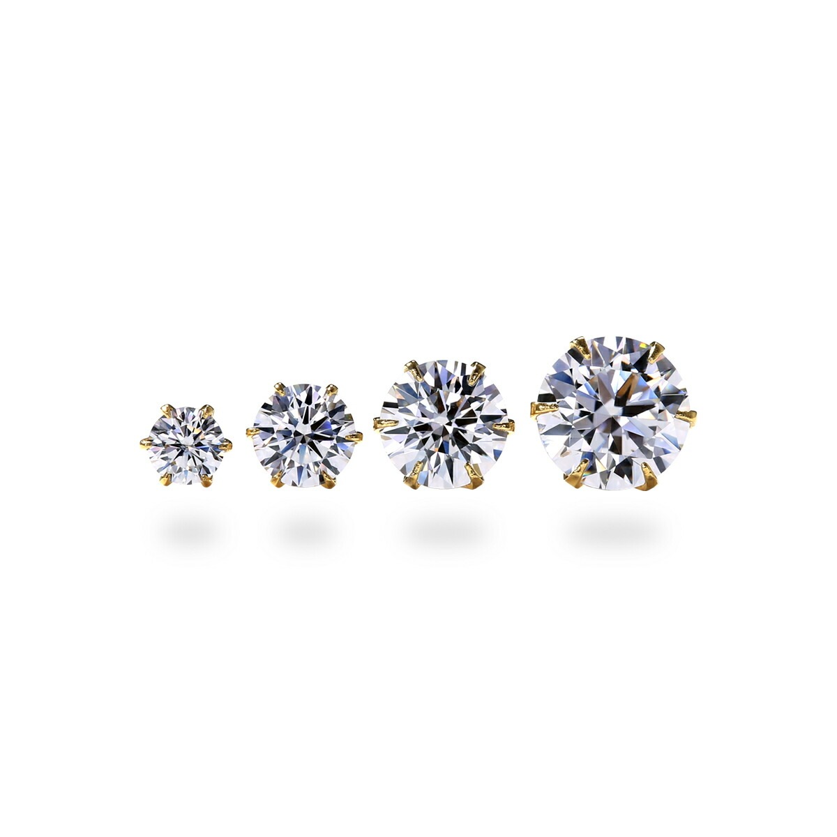 【片耳販売】DALLOZ社製 キュービック 一粒 スタッドピアス ［3mm～6mm］