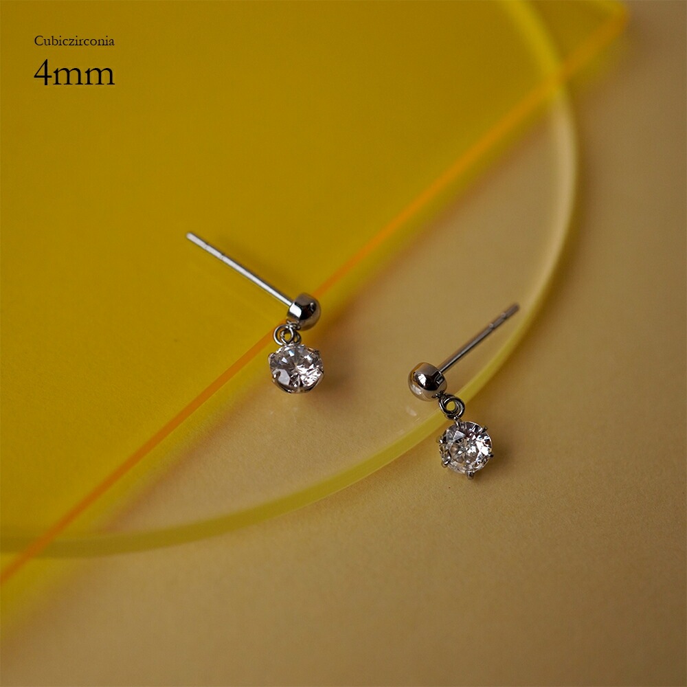 【片耳販売】キュービック 半丸 スタッドピアス ［3mm～6mm］