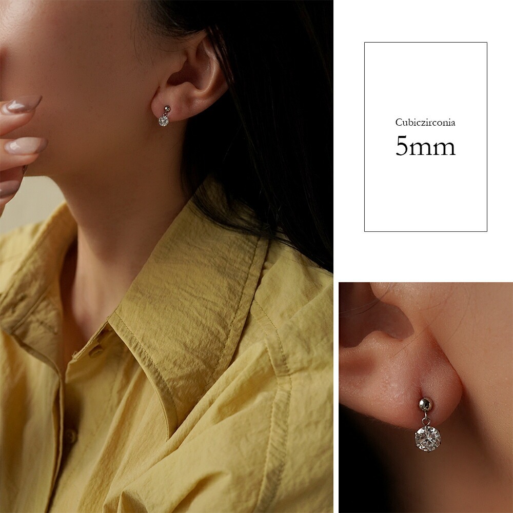 【片耳販売】キュービック 半丸 スタッドピアス ［3mm～6mm］