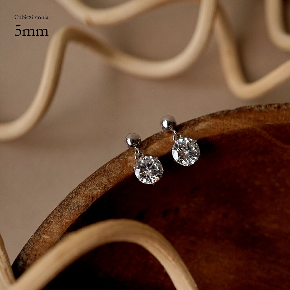 【片耳販売】キュービック 半丸 スタッドピアス ［3mm～6mm］