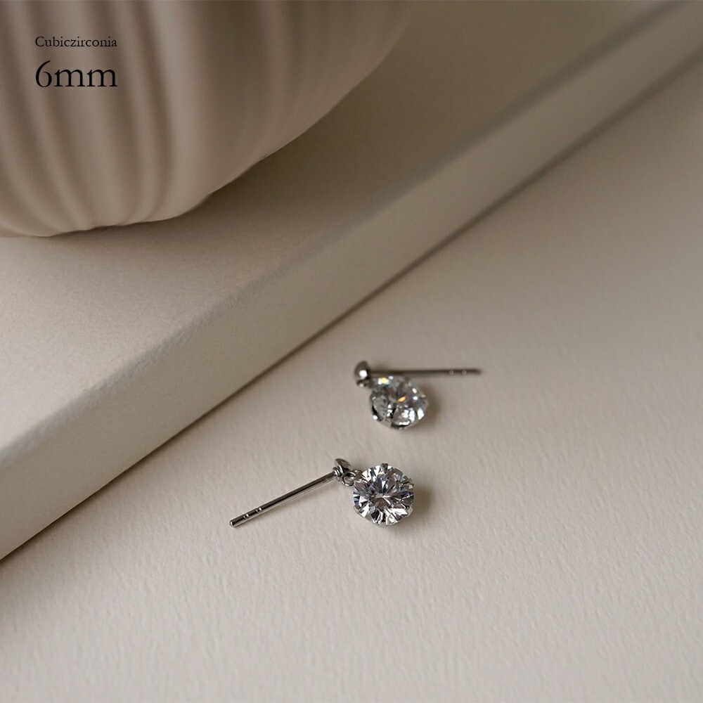 【片耳販売】キュービック 半丸 スタッドピアス ［3mm～6mm］