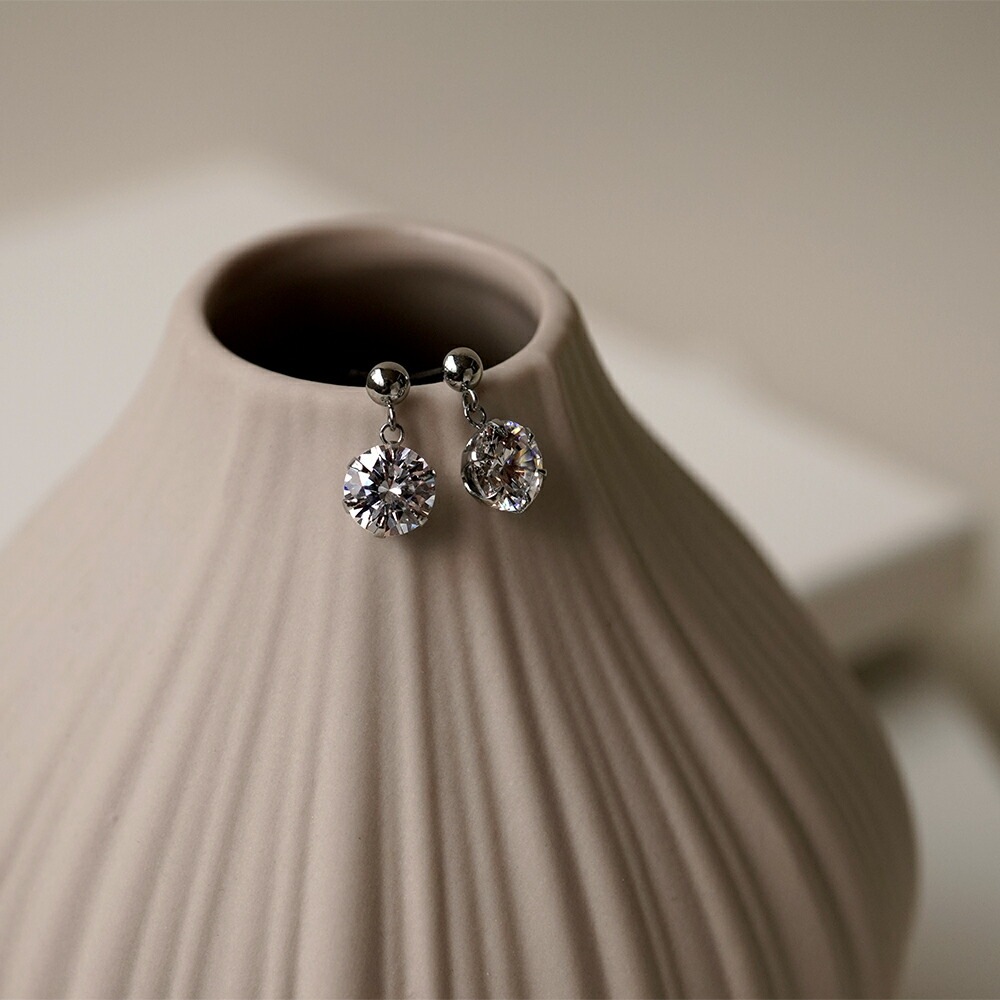 【片耳販売】キュービック 半丸 スタッドピアス ［3mm～6mm］