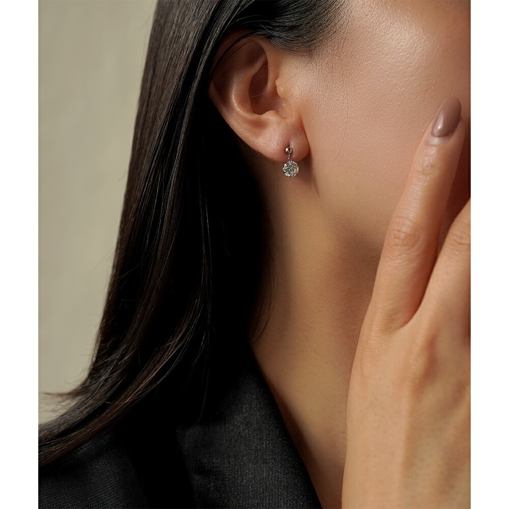 【片耳販売】キュービック 半丸 スタッドピアス ［3mm～6mm］