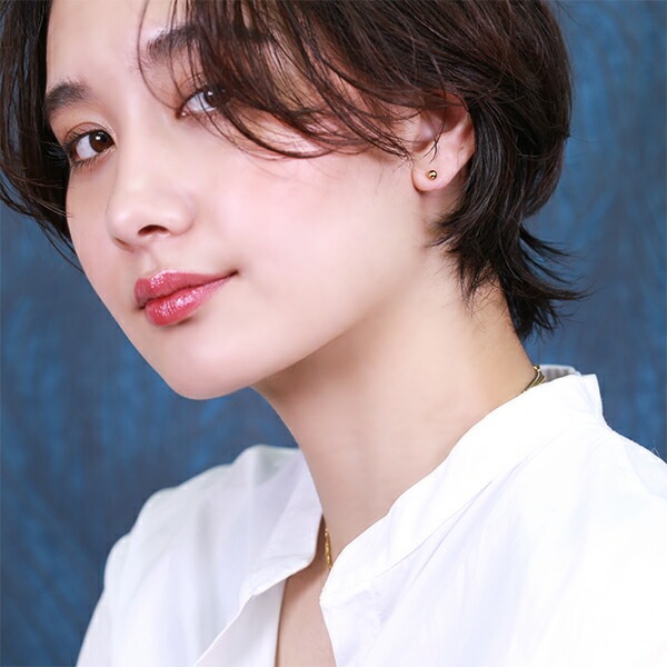 【片耳販売】丸玉 スタッドピアス 4mm 【イエローゴールド色】