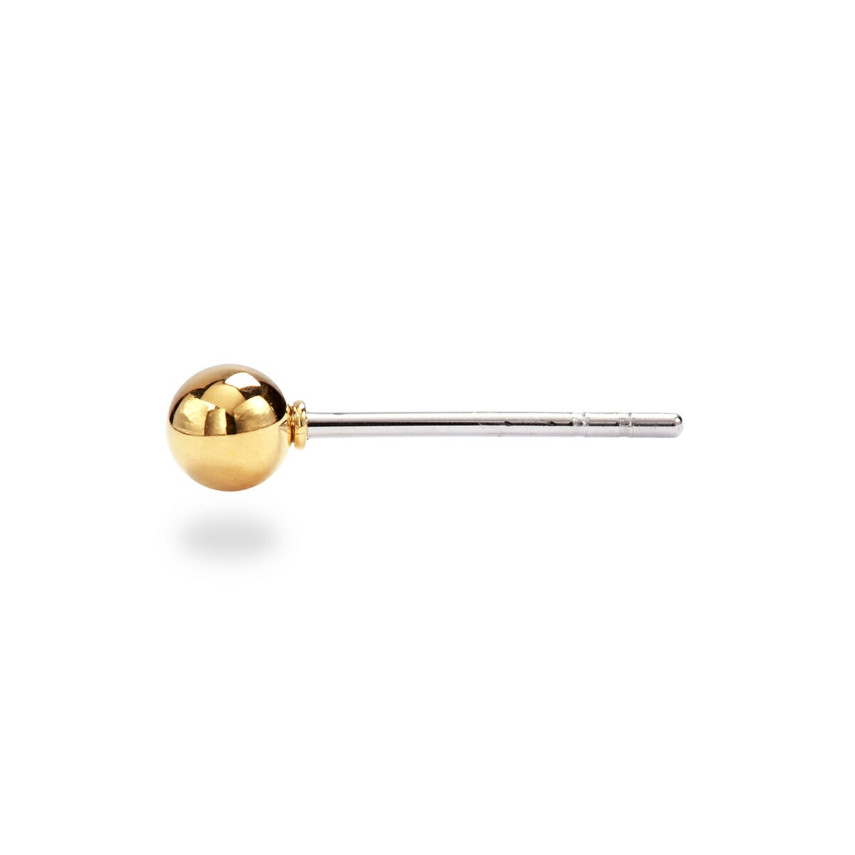【片耳販売】丸玉 スタッドピアス 4mm 【イエローゴールド色】