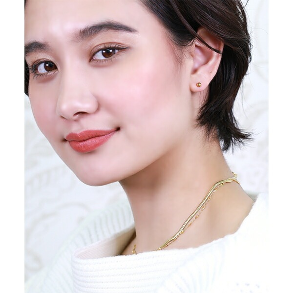 【片耳販売】丸玉 スタッドピアス 4mm 【イエローゴールド色】