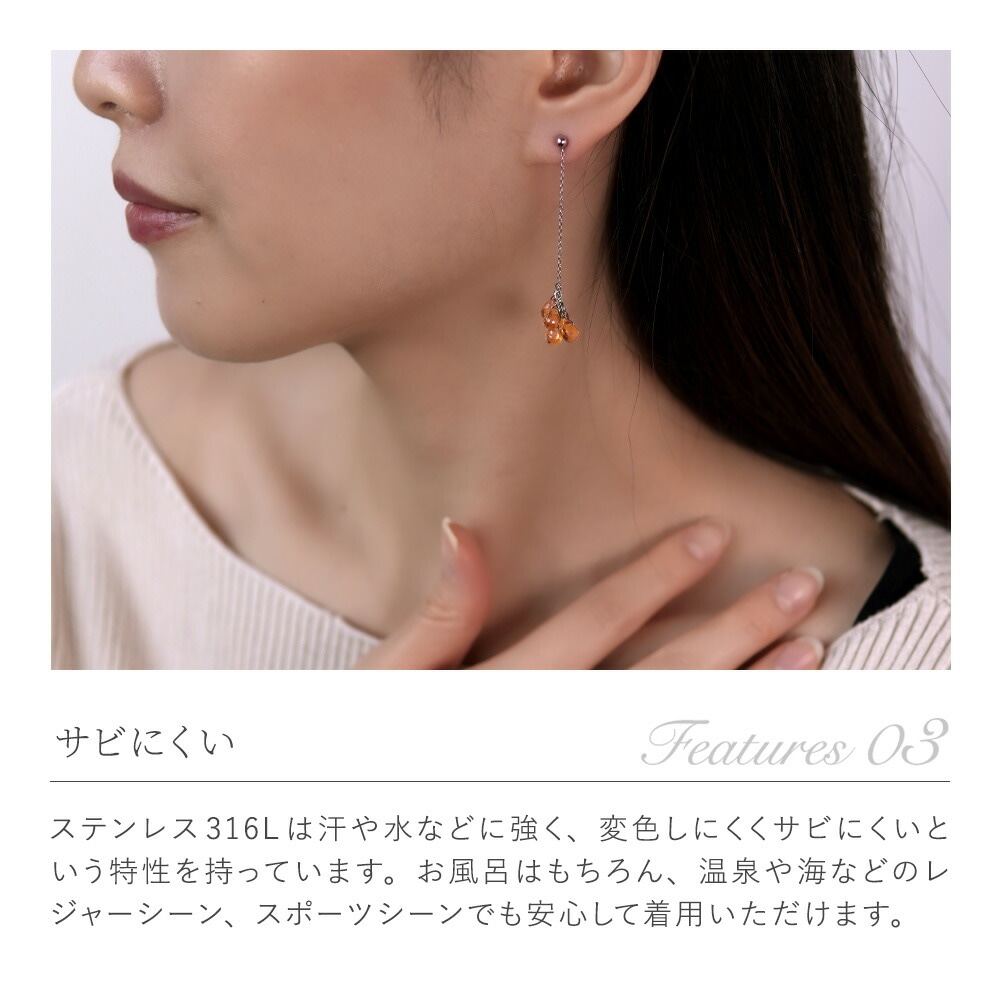 ピアス 金属アレルギー対応 セカンドピアス ファーストピアス レディース 誕生日 プレゼント ステンレス316 キャッチ ピアス 天然石 誕生石(1/6/11月etc.)【両耳用】