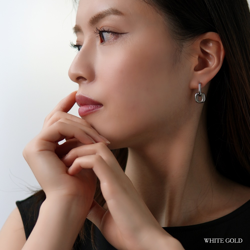 ダブルリンクフープ中折れ式ピアス