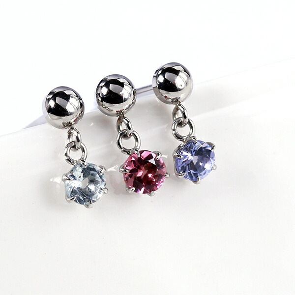 天然石 半丸 スタッドピアス ［3mm］