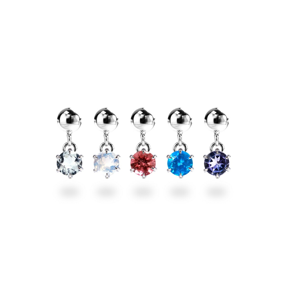 天然石 半丸 スタッドピアス ［3mm］