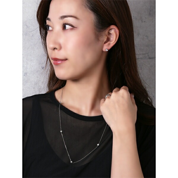 ネックレス 5石-60CM 4MM スワロCZ 88面カット