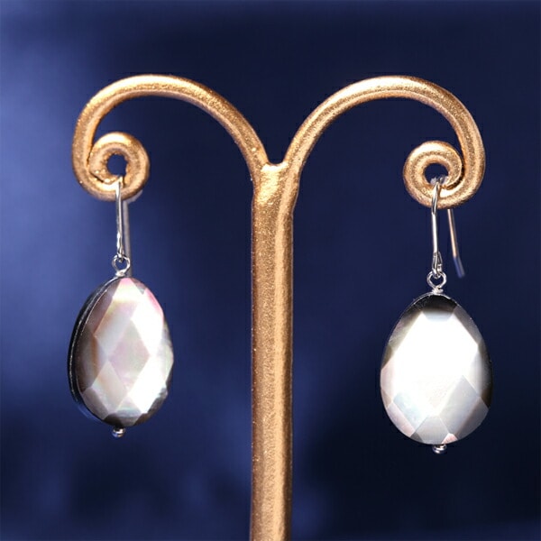 ピアス WRフック(小) 12X16MM P/S 黒蝶貝