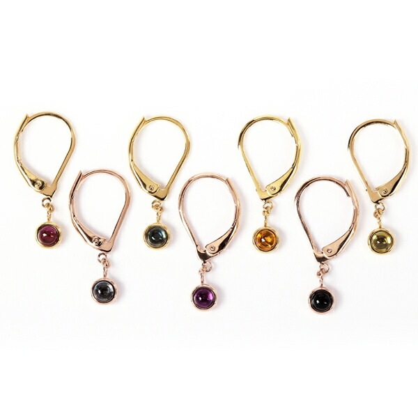 天然石 カボションカット  ジャーマンフックピアス ［3mm］