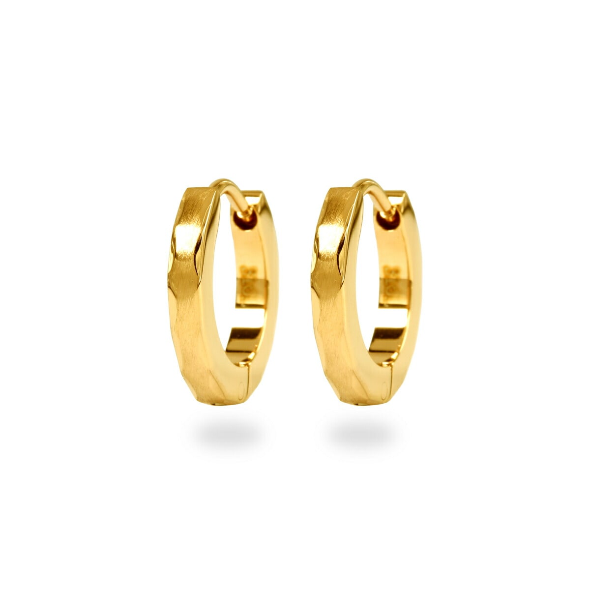 【片耳販売】《TypeE》ダイヤモンドカット フープ 中折れ式ピアス 2mm×13mm