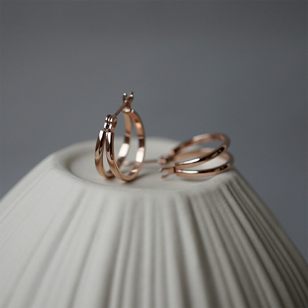 ツイン フープクロッシングピアス
