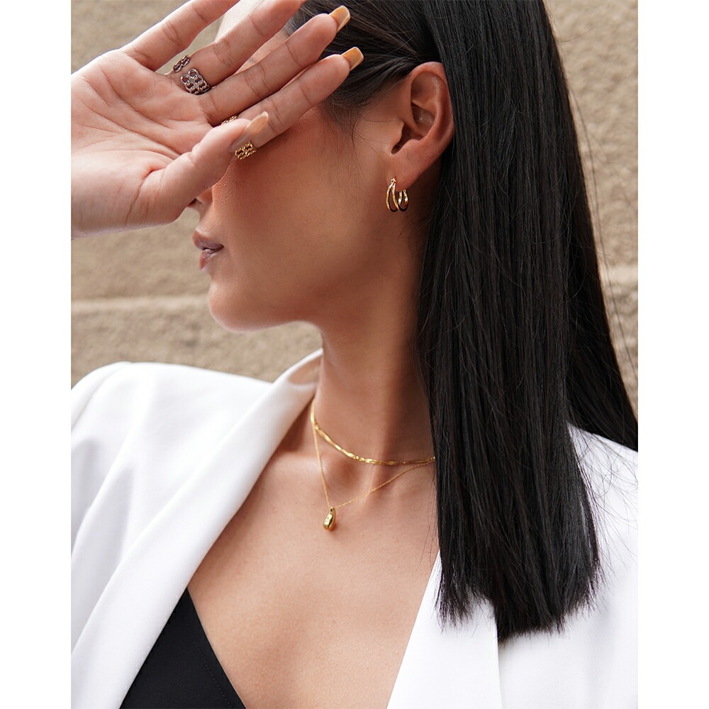 ツイン フープクロッシングピアス