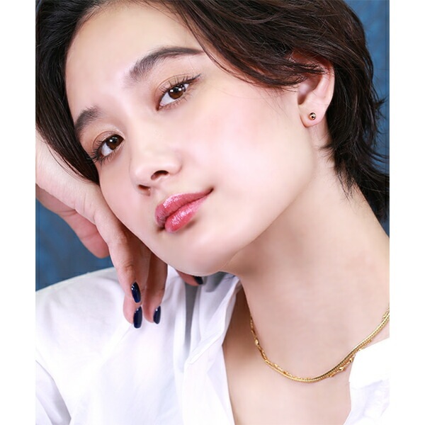 【片耳販売】丸玉 スタッドピアス 5mm 【ピンクゴールド色】