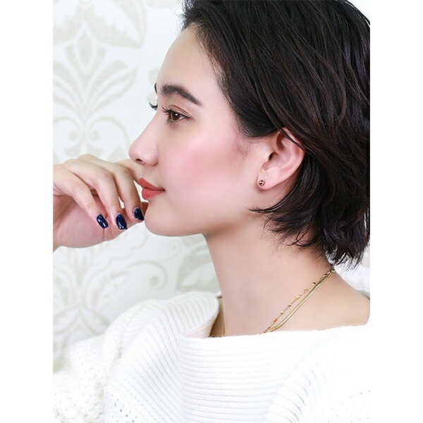 【片耳販売】丸玉 スタッドピアス 5mm 【ピンクゴールド色】