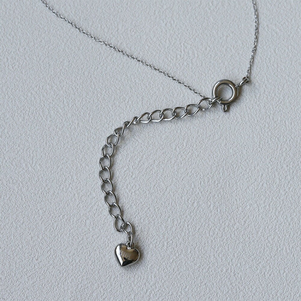 ネックレス ハート 2MM スワロCZ WG色