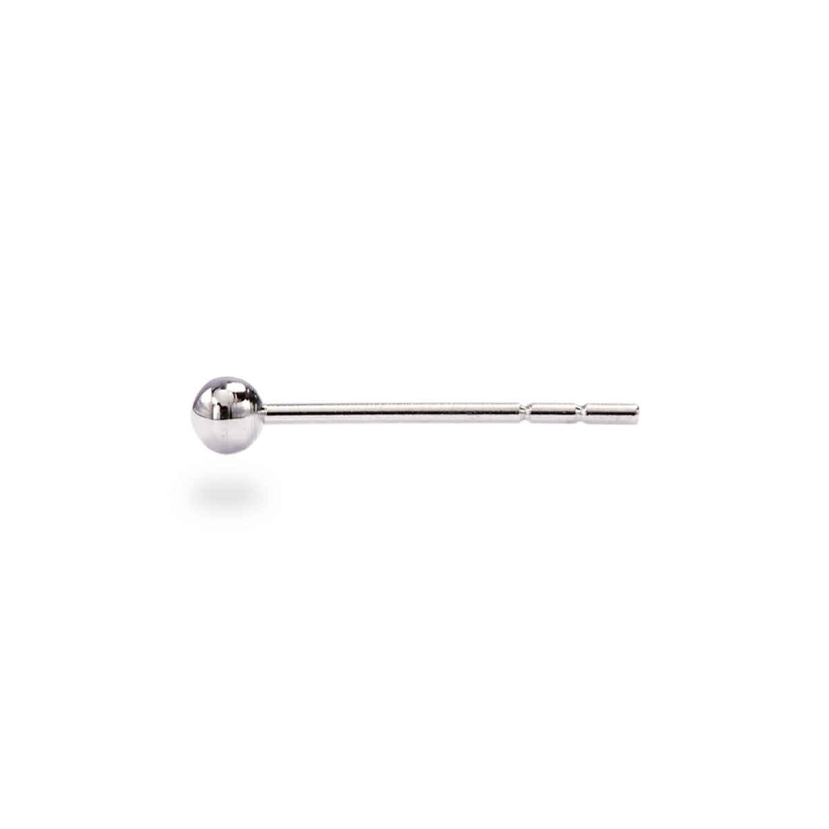 【片耳販売】丸玉 スタッドピアス 2.5mm 【ホワイトゴールド色】