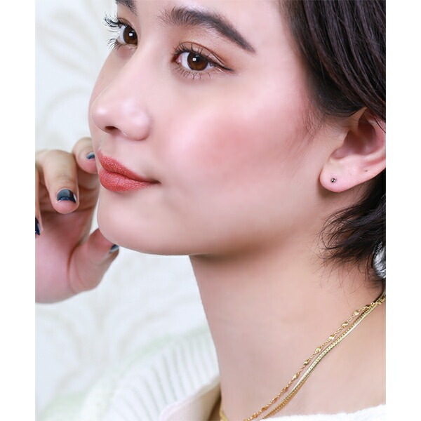 【片耳販売】丸玉 スタッドピアス 2.5mm 【ホワイトゴールド色】