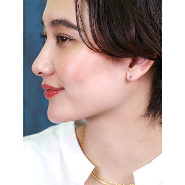 【片耳販売】丸玉 スタッドピアス 2.5mm 【ホワイトゴールド色】