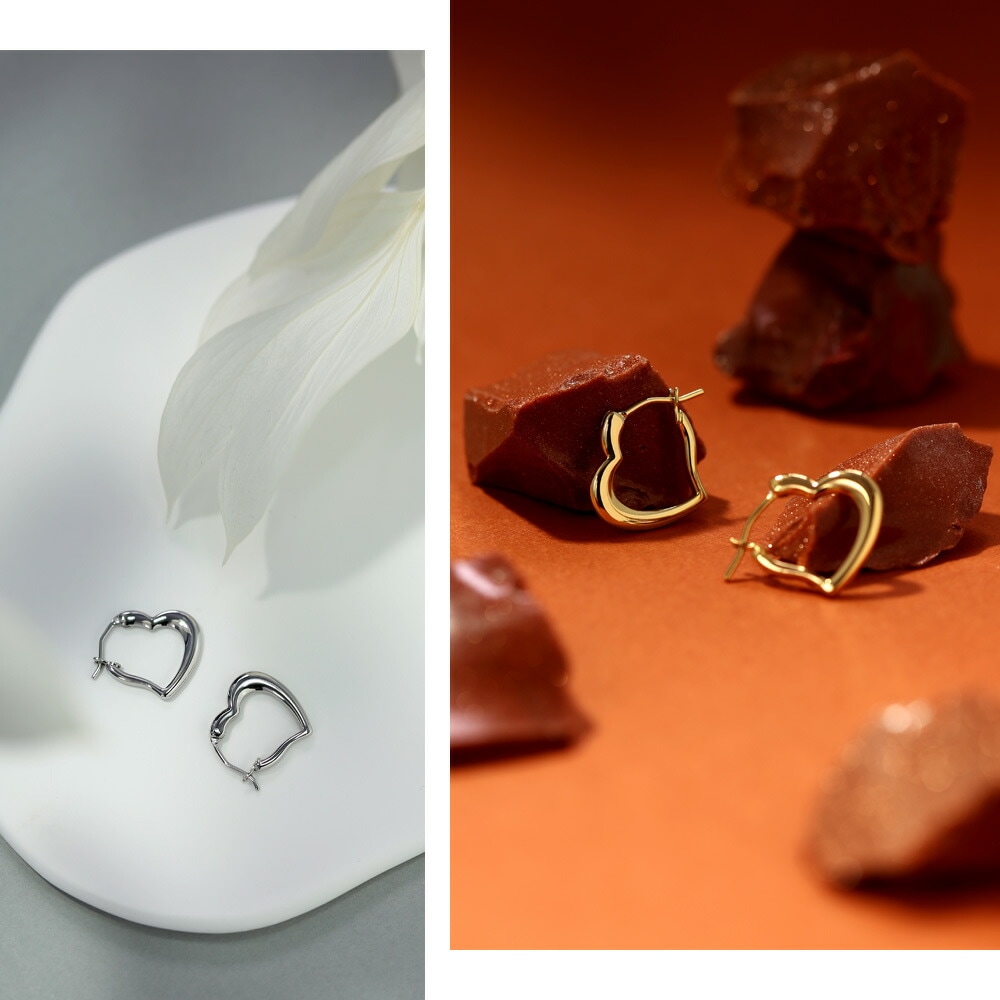 《Small》オープンハート クロッシングピアス