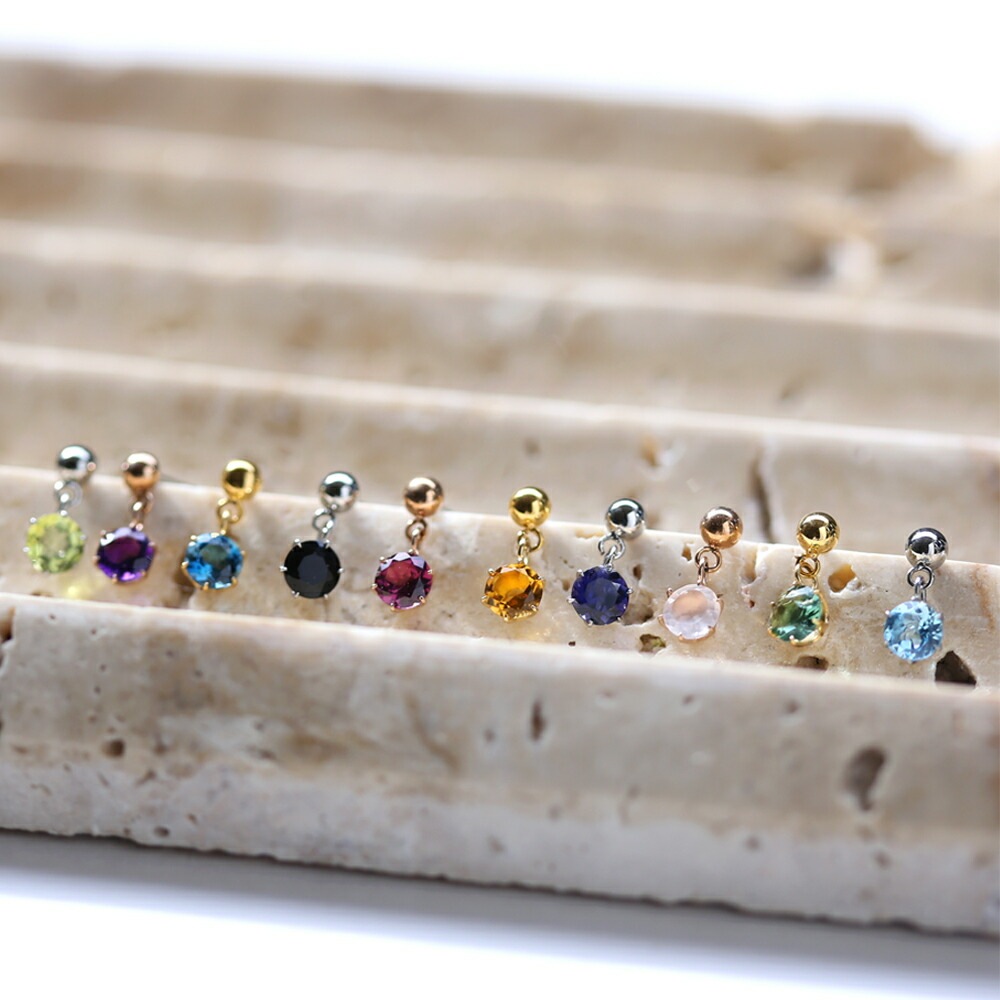 天然石 半丸 スタッドピアス ［4mm］